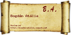 Bogdán Atália névjegykártya